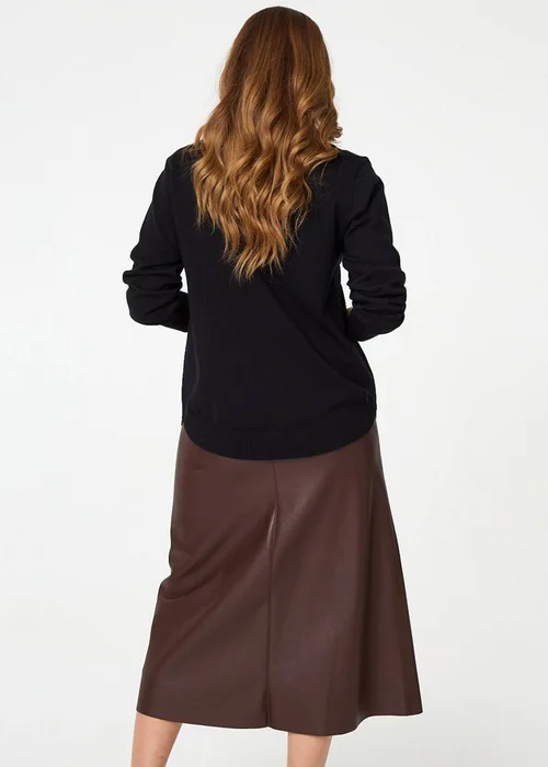 Izabel London Black Sparkly Bow Detail Long Sleeve Jumper - 12 Image 4