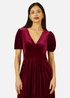 Yumi Burgundy Velvet Midi Dress - 22 Image 3