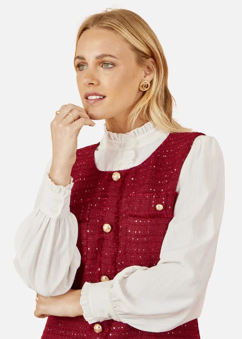 Yumi Burgundy Boucle Tunic Dress - 16 Image 3