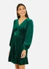 Yumi Green Velvet Long Sleeve Skater Dress - 14 Image 1