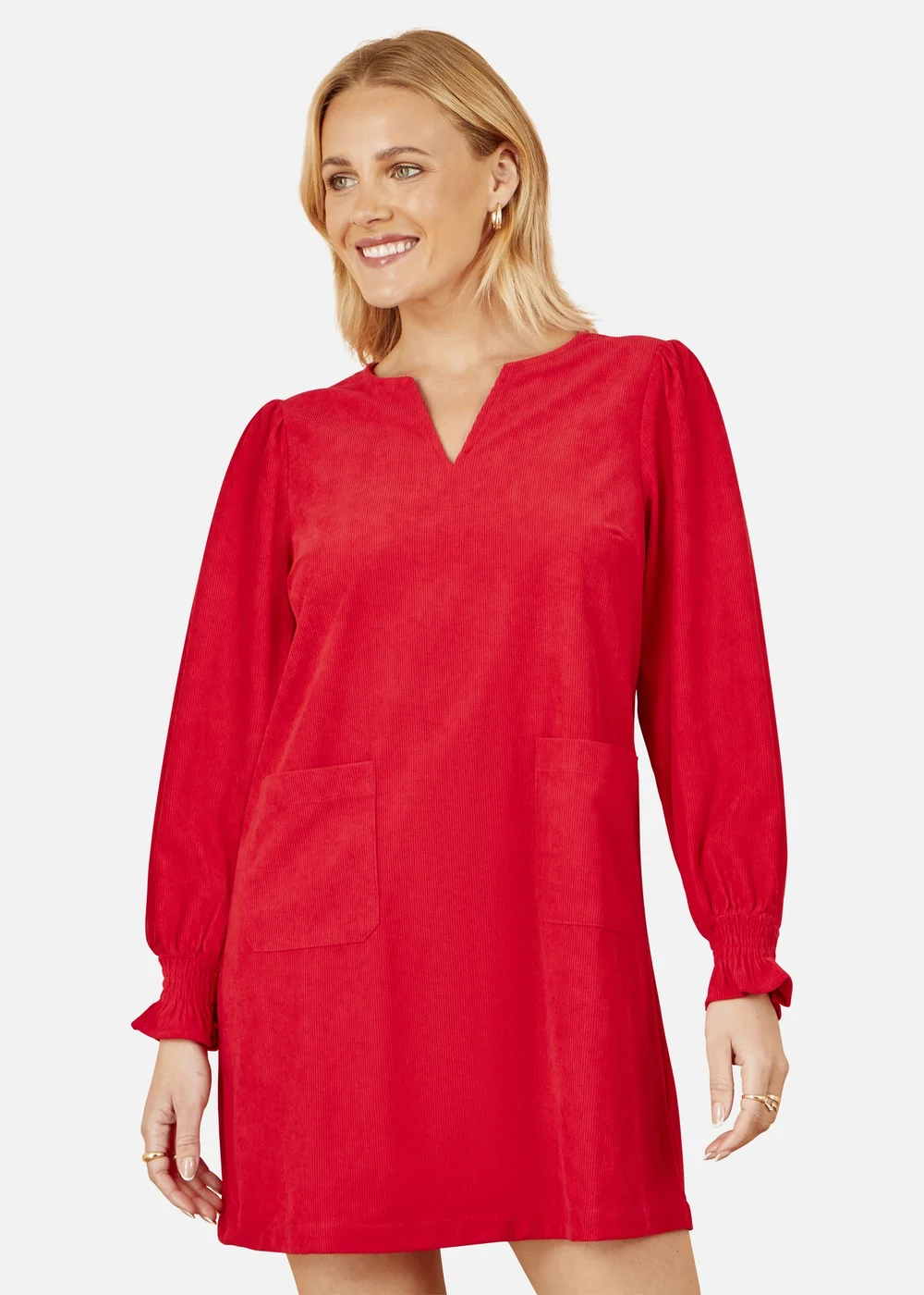 Yumi Red Cord Tunic With Ruched Sleeve - 14 Image 2
