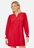 Yumi Red Cord Tunic With Ruched Sleeve - 14 Image 2