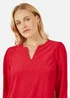 Yumi Red Cord Tunic With Ruched Sleeve - 14 Image 3