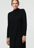 Izabel London Black Textured High Neck Midi Jumper Dress - 14 Image 4