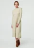 Izabel London Beige Textured High Neck Midi Jumper Dress - 12 Image 1