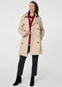Izabel London Beige Relaxed Double-Breasted Trench Coat - 8 Image 4
