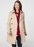 Izabel London Beige Relaxed Double-Breasted Trench Coat - 8 Image 1