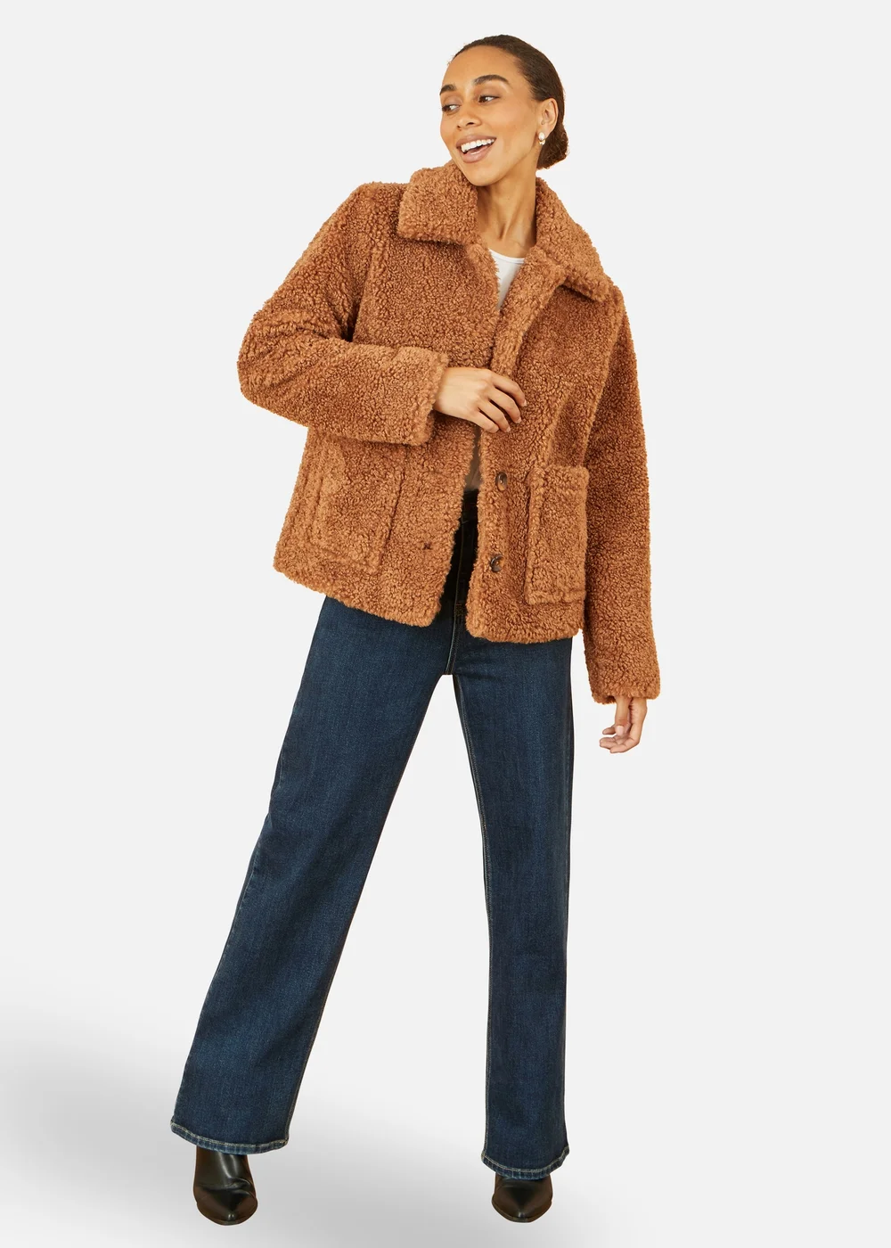 Yumi Brown Short Teddy Bear Jacket - 8 Image 1