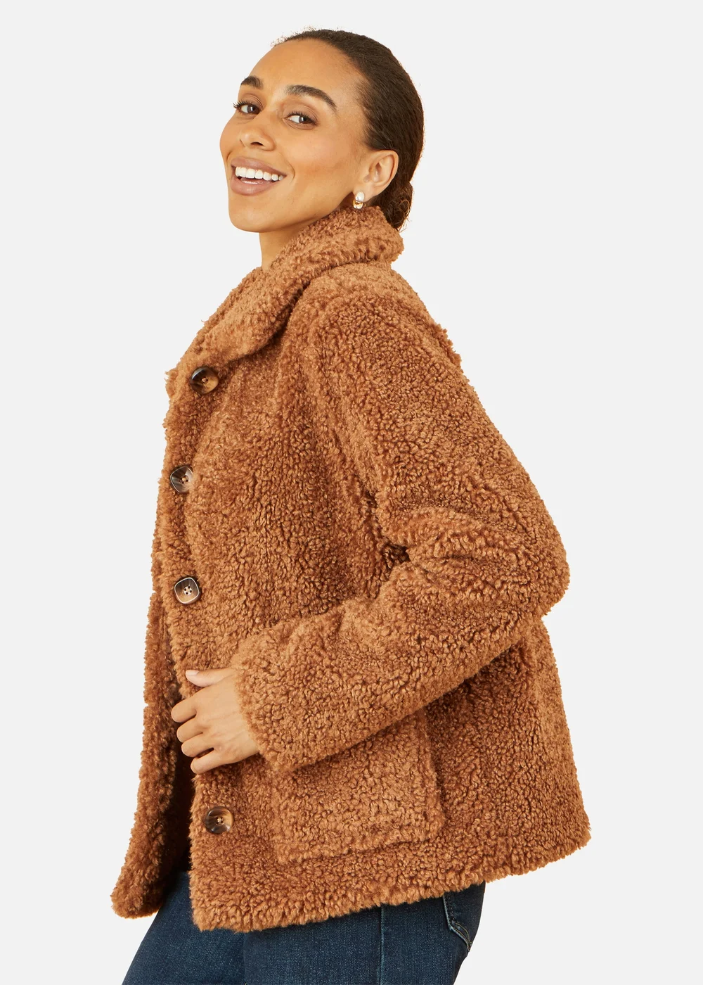 Yumi Brown Short Teddy Bear Jacket - 8 Image 2