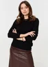 Izabel London Black Plain Soft Knit Long Sleeve Jumper - 12 Image 1