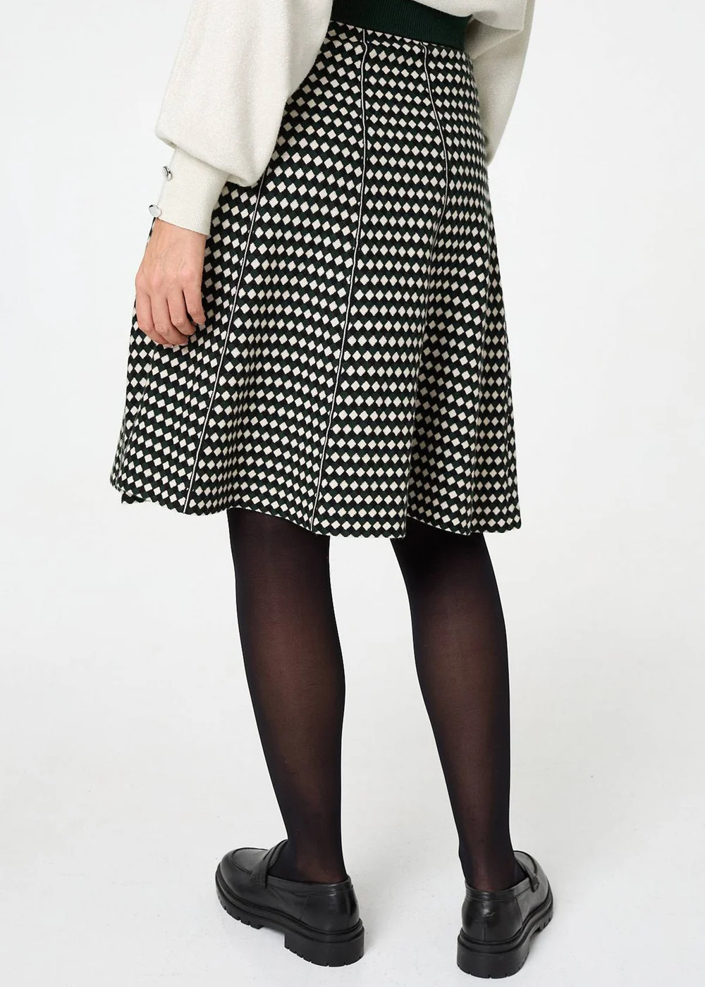 Izabel London Green Geo Print High Waist Knee Length Skirt - 14 Image 2