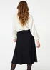 Izabel London Black High Waist Pleated Knit Midi Skirt - 12 Image 2