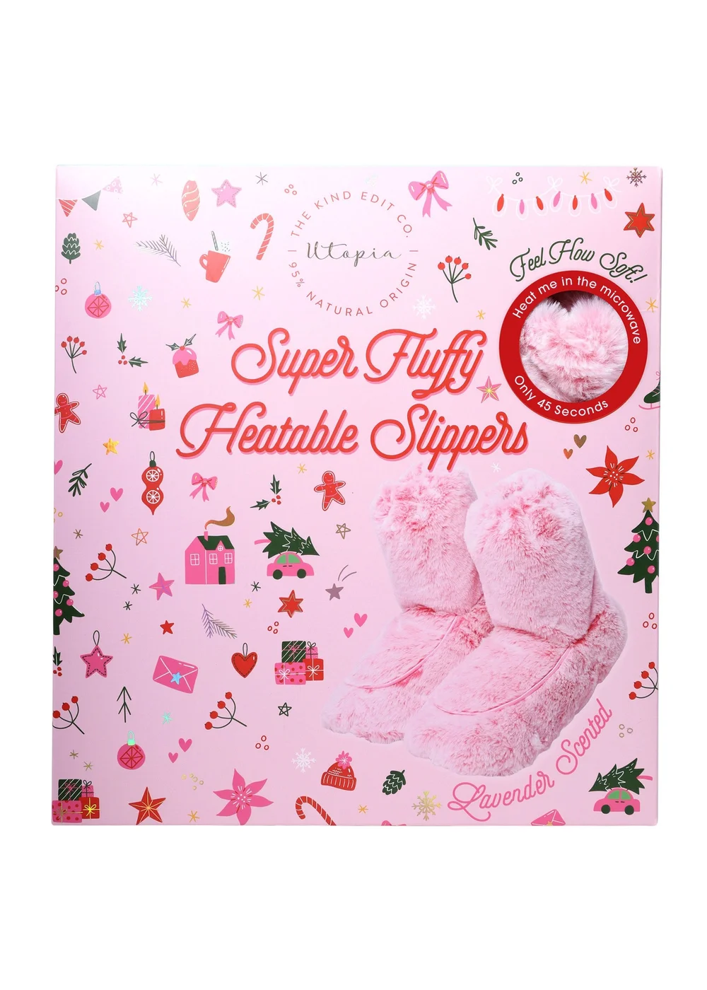 Kind Edit Co Utopia Super Fluffy Heatable Slippers Lavender Scented - One Size Image 1