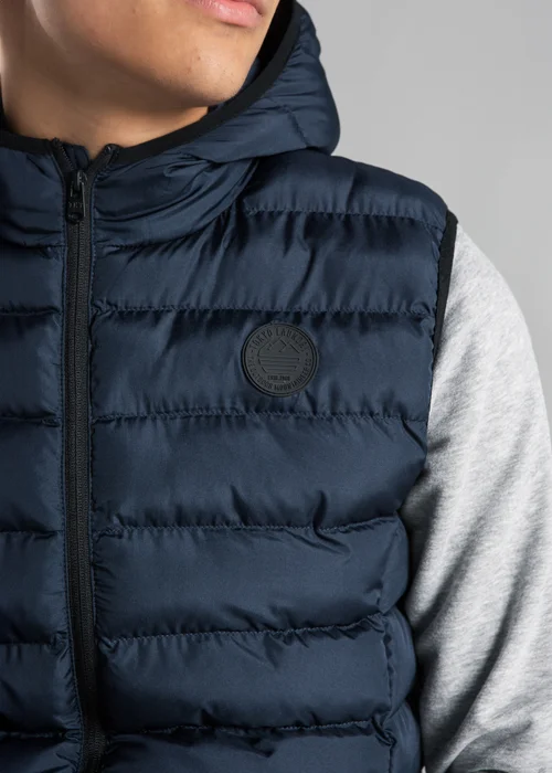 Tokyo Laundry Navy Hooded Padded Zip-Up Gilet - L Image 3