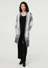 Izabel London White Striped Longline Relaxed Cardigan - S/M Image 4
