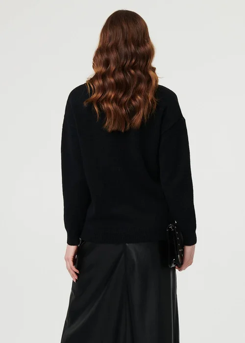 Izabel London Black Embroidered Print Drop Shoulder Jumper - 10 Image 2