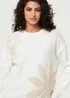 Izabel London White Floral Long Sleeve Embroidered Jumper - M Image 3