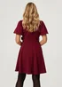 Izabel London Red Puff Sleeve Tie Waist Short Skater Dress - 8 Image 2