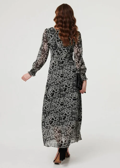 Izabel London Black Printed Semi Sheer Layer Maxi Dress - 10 Image 2