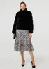 Izabel London Black Faux Fur High Neck Cropped Jacket - S Image 4