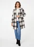 Izabel London Beige Checked Double Breasted Longline Coat - 10 Image 4
