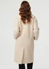 Izabel London Beige Teddy Texture Long Sleeve Oversized Coat - XL Image 2