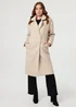 Izabel London Beige Teddy Texture Long Sleeve Oversized Coat - XL Image 1