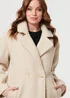 Izabel London Beige Teddy Texture Long Sleeve Oversized Coat - XL Image 3