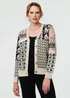 Izabel London Cream Patchwork Print Long Sleeve Cardigan - 10 Image 1