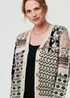 Izabel London Cream Patchwork Print Long Sleeve Cardigan - 10 Image 3