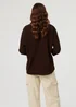 Izabel London Brown Contrast Hem Relaxed 3/4 Sleeve Jumper - 12 Image 2
