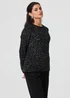 Izabel London Black Sparkly Embellished Slim Jumper - M Image 1