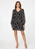 Izabel London Black Polka Dot Semi Sheer Layer Short Dress - 16 Image 4