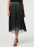 Izabel London Black Sparkly Semi Sheer High Waist Midi Skirt - 14 Image 3