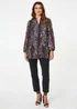 Izabel London Black Printed Long Sleeve Frilled Tunic Shirt - 8 Image 4