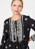 Izabel London Black Border Print Long Sleeve Tassel Blouse - 12 Image 3