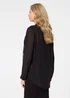 Izabel London Black Floral Lace Semi Sheer Long Sleeve Shirt - 8 Image 2
