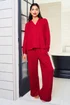 JimJam Red Ribbed Sparkle Pyjama Set - Medium Image 1