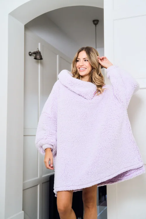 JimJam Lilac Oversized Cowl Neck Hoody - One Size Image 1