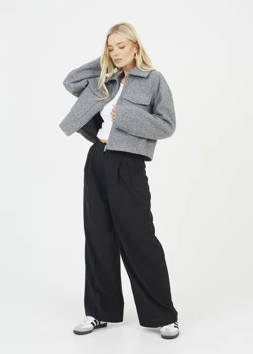 Brave Soul Grey Boucle Faux Wool Jacket - 16 Image 4