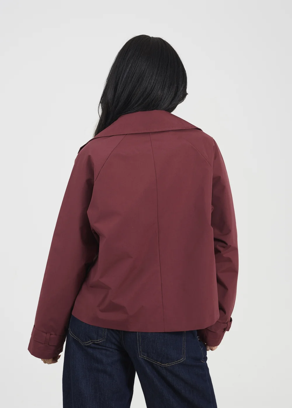 Brave Soul Burgundy Double Breasted Short Trench Coat - 12 Image 2