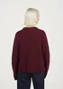Brave Soul Burgundy Crew Neck Cable Knit Cardigan With Bow - Medium Image 2