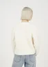 Brave Soul Cream Crew Neck Cable Knit Cardigan With Bow - S Image 2