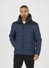Brave Soul Blue Padded Quilted Hooded Jacket - L Image 3