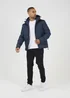 Brave Soul Blue Padded Quilted Hooded Jacket - L Image 6