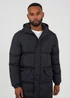 Brave Soul Black Long Length Hooded Padded Puffer Coat - S Image 3