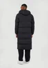 Brave Soul Black Long Length Hooded Padded Puffer Coat - S Image 2