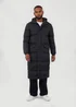 Brave Soul Black Long Length Hooded Padded Puffer Coat - S Image 1