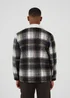 Brave Soul Black Brushed Check Jacket With Sherpa Collar - L Image 2
