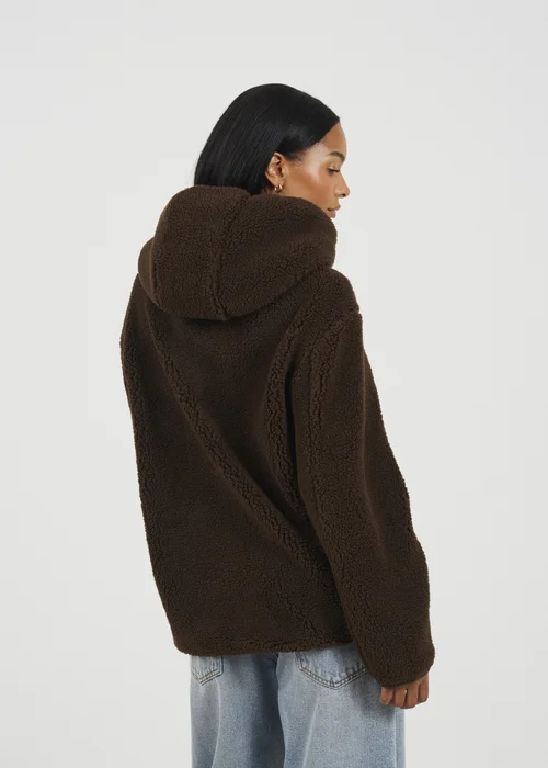 Brave Soul Chocolate Hooded Fleece Jacket - L Image 2